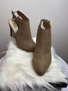 Dana Buchman Taupe Slingback Booties, Size 8.5, Gently Worn